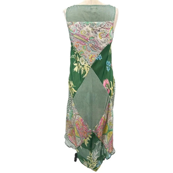Anthropologie Tiny Trouvaille Slip Dress Midi Scarf Paisley Print‎ Green Size XS - Picture 7 of 10